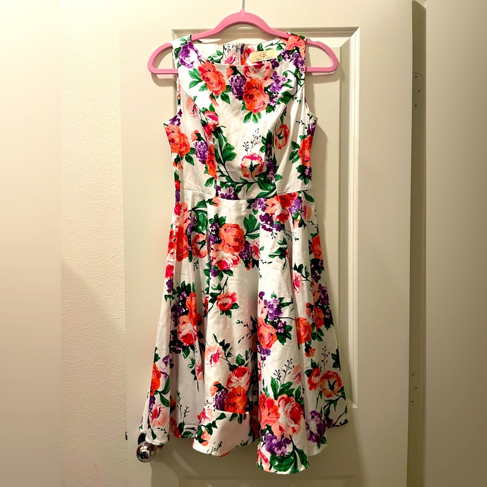 Two dresses - Grace Karin retro flower pattern dress and a similar style dress